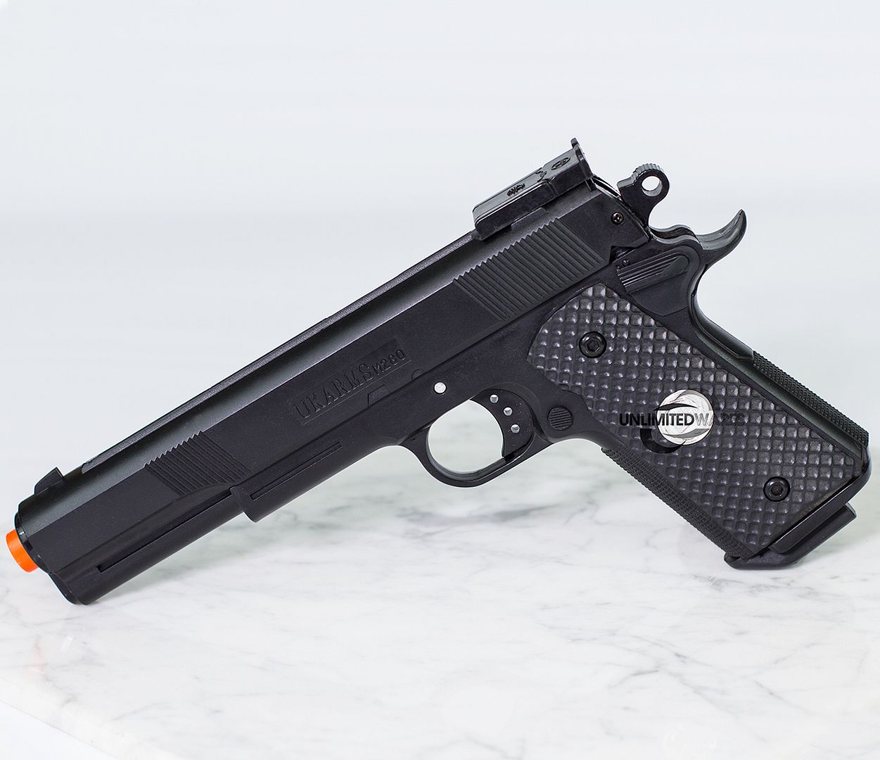 NEW M 1911 A1 BLACK OPS FULL SIZE SPRING AIRSOFT PISTOL HAND GUN w/ 6mm